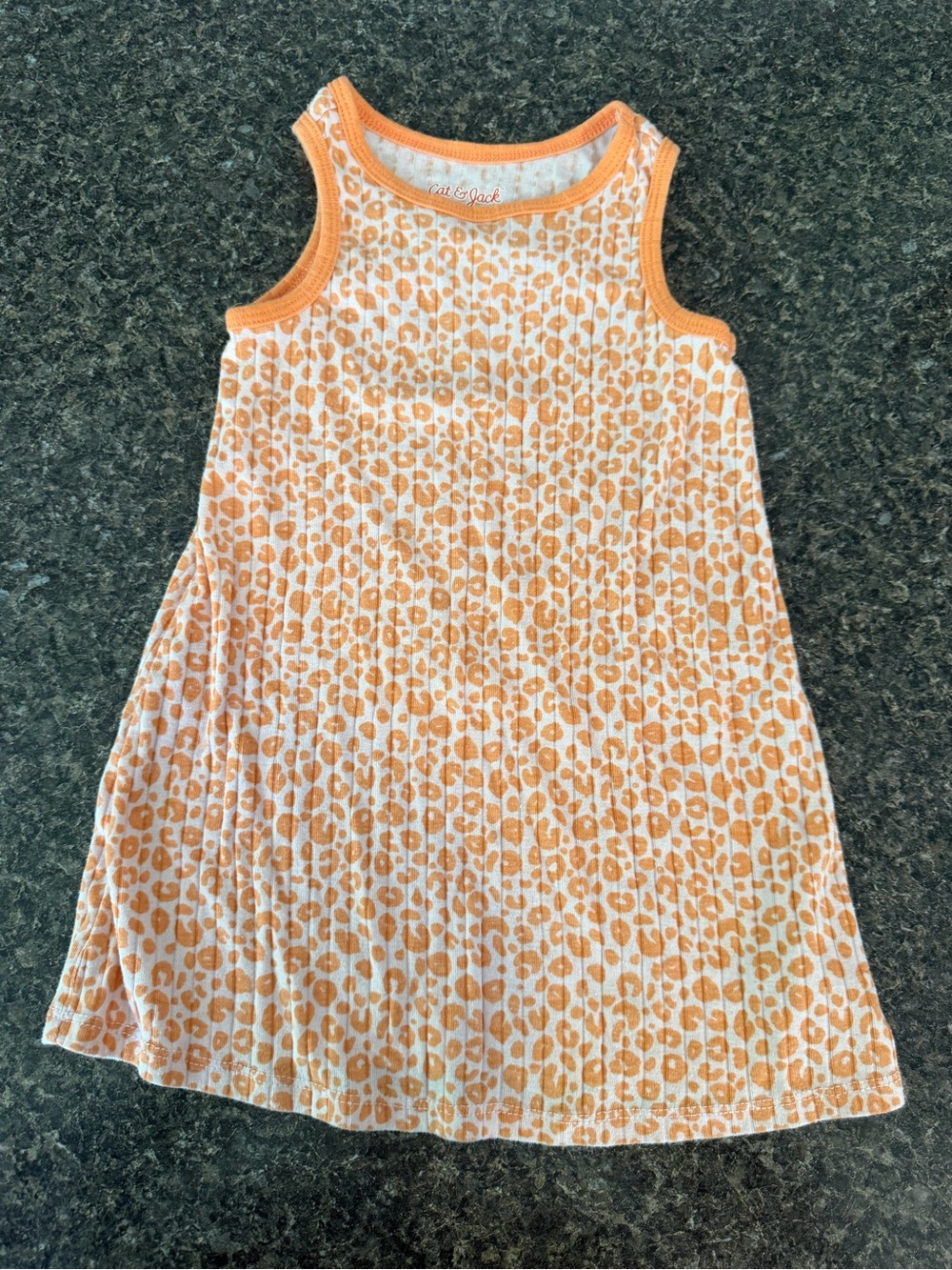 ⭐ Cat & Jack Orange Leopard-Print Ribbed Tank Nightgown